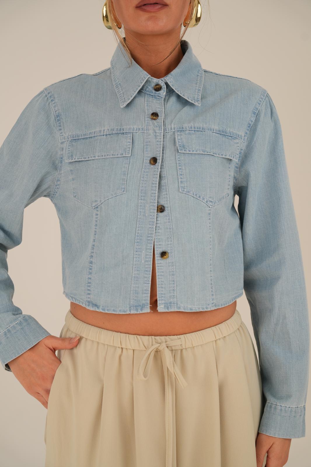 חולצת מאיה גינס בהיר – תמונה 5