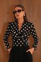 חולצת ריילי שחור נקודות