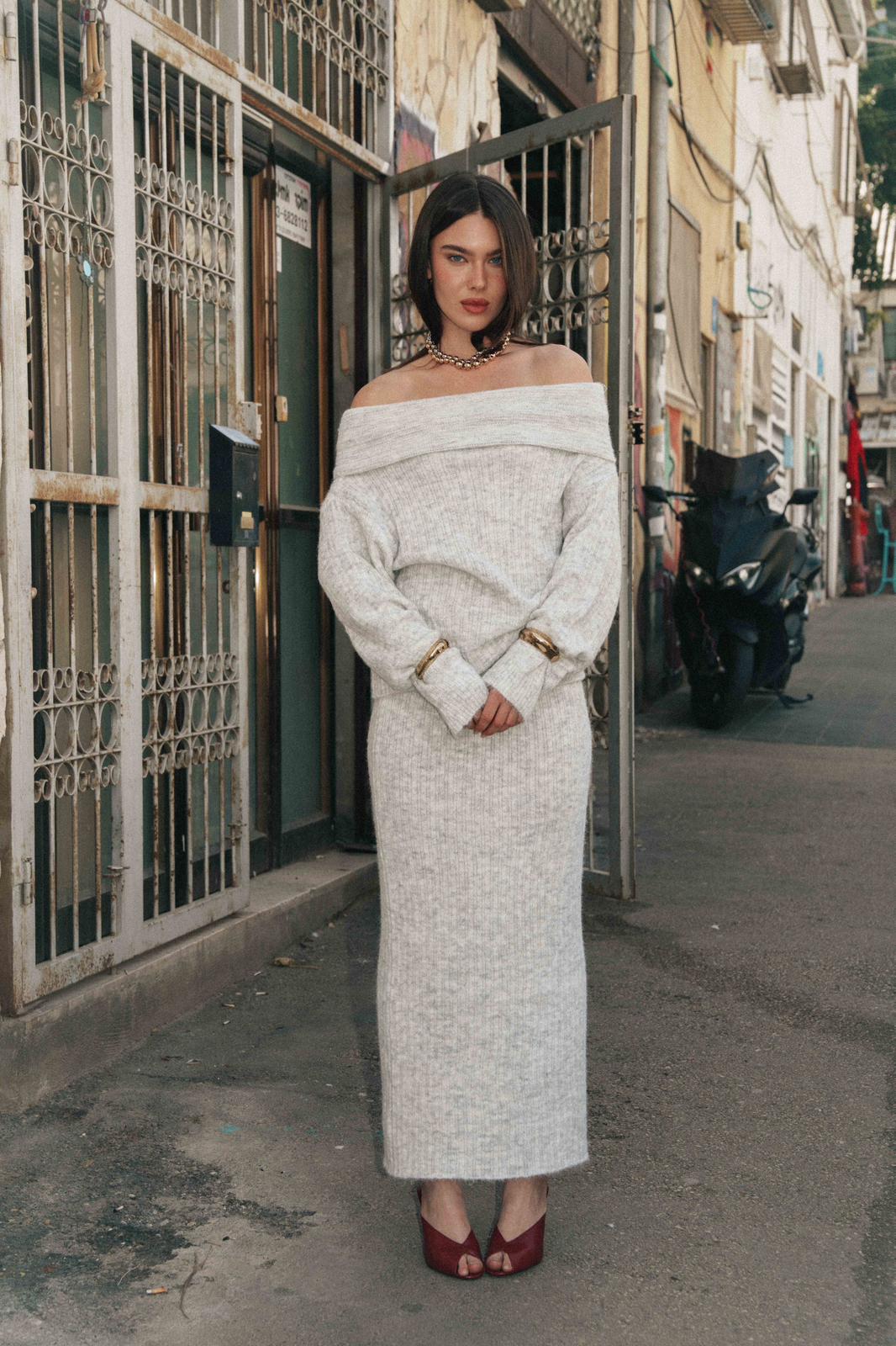 חליפת ליב סריג אפורה – תמונה 4