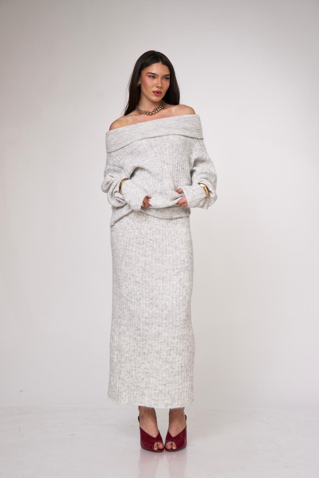 חליפת ליב סריג אפורה – תמונה 3