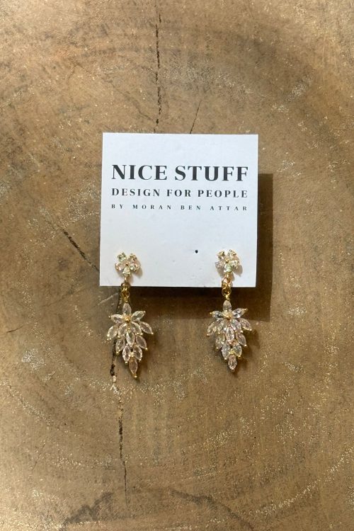 עגילי פולי מוזהב