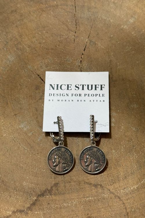 עגילי מטבע מוכסף