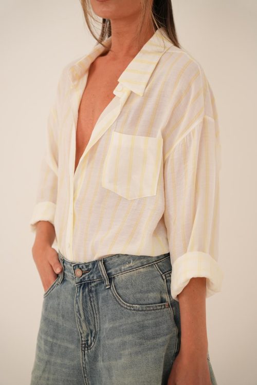 חולצת מנואל לבן צהוב