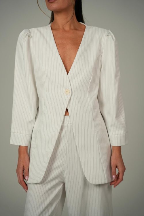 חליפת גבריאל לבן פסים